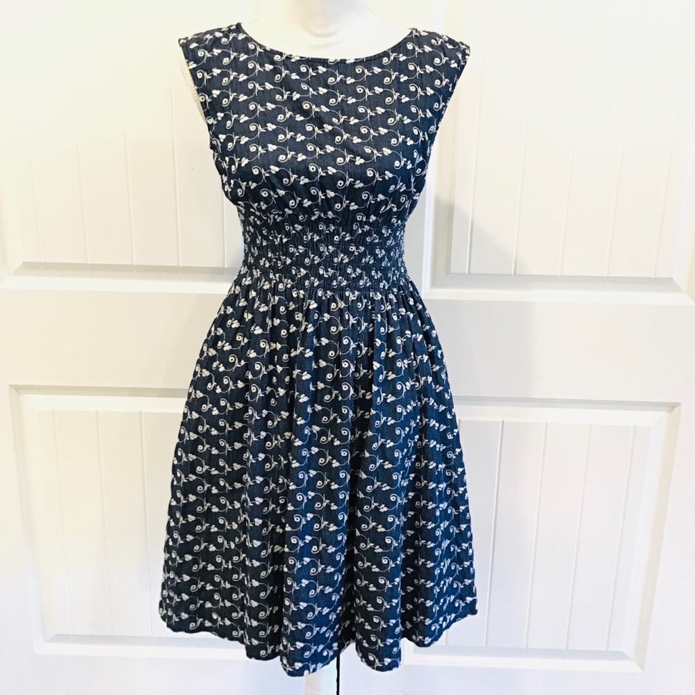 Kate Spade Broome Street Embroidered Denim Dress